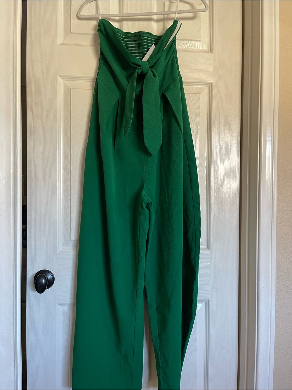 Emerald Strapless Tie-Front Jumpsuit